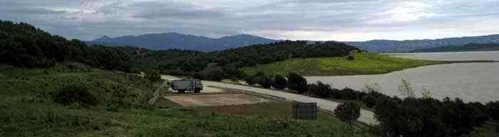 Official
            permitted parking at the Barbate reservoir in Los Alcornocales National park in
            Andalusia-Spain